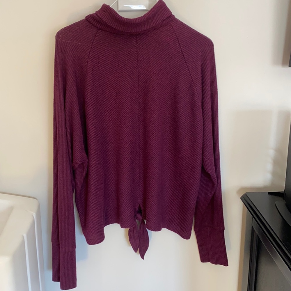 Express one eleven mock neck sweater tie front gently worn